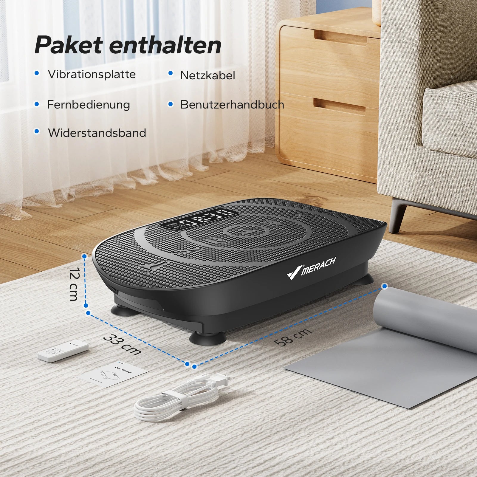 Plateforme vibrante MERACH pour fitness complet du corps, appareil de sport pour la maison, gamme badassmood.com