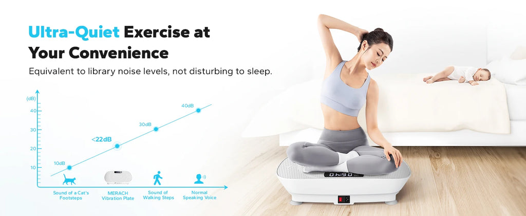 Plateforme vibrante MERACH pour fitness complet du corps, appareil de sport pour la maison, par badassmood.com