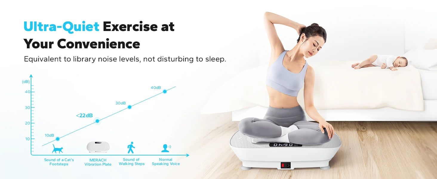 Plateforme vibrante MERACH pour fitness complet du corps, appareil de sport pour la maison, par badassmood.com