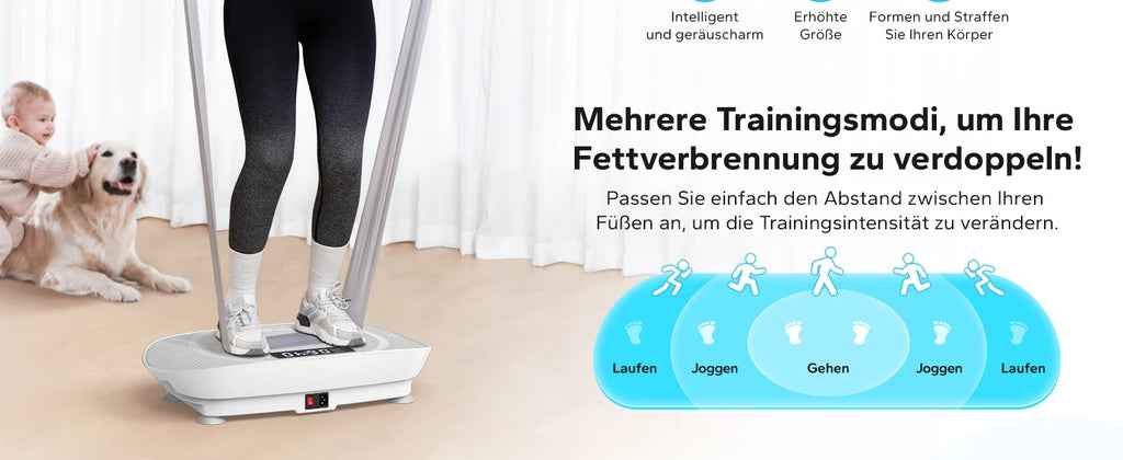 Plateforme vibrante MERACH pour fitness complet du corps, appareil de sport pour maison, utilisé par un utilisateur sportif.