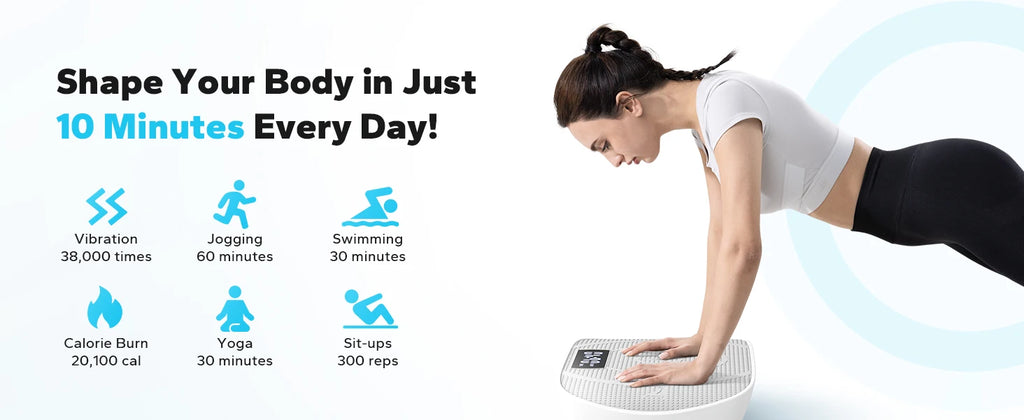 Plateforme vibrante MERACH pour fitness complet du corps, appareil de sport domestique, idéal pour entraînement à la maison.