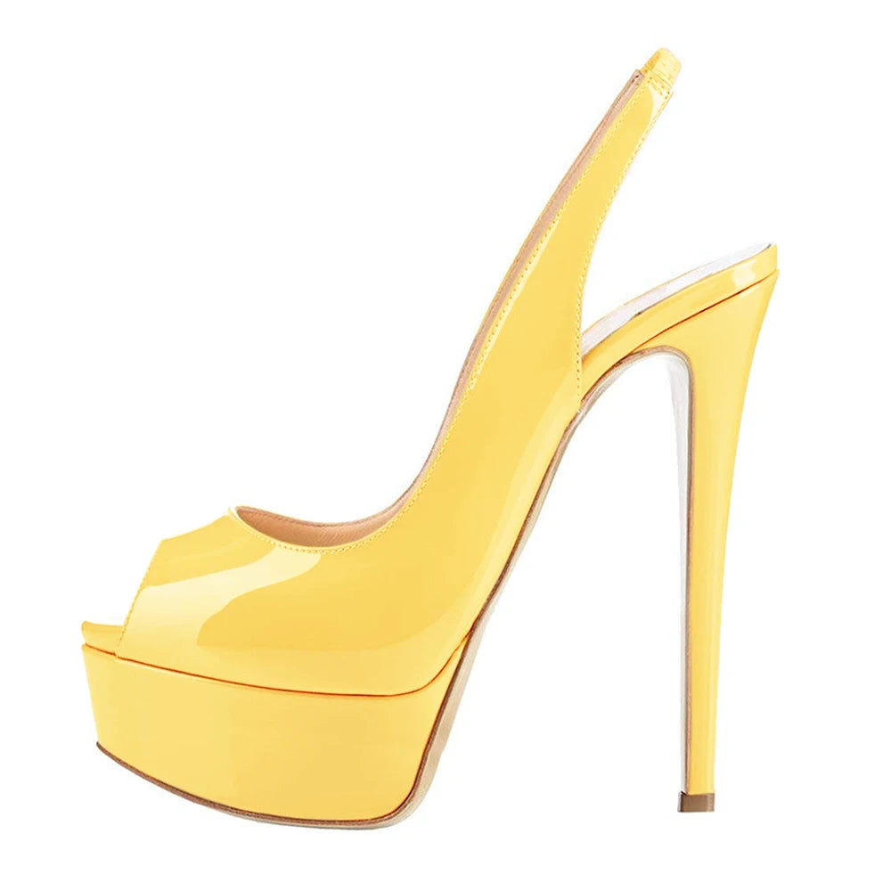 Sandales Talons Hauts 14cm Plateforme Bout Ouvert - Soirée Mariage Glamour - badassmood