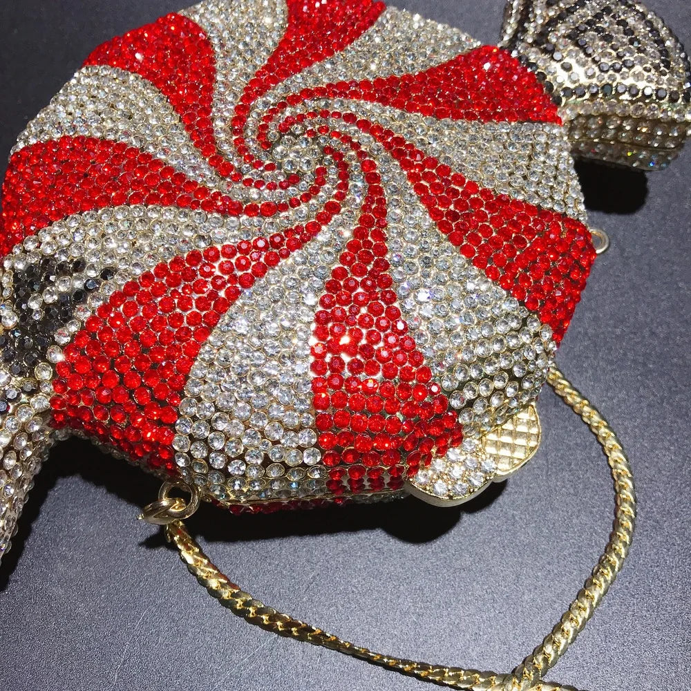 Sac pochette soirée en strass et diamants, élégant et luxueux pour mariage ou fête, idéal pour femme.