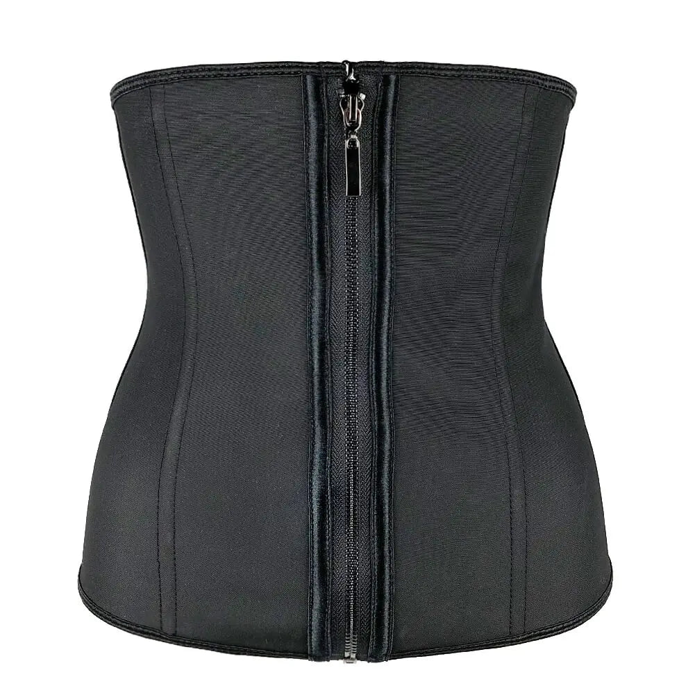 Corset Gaine Amincissante Latex Femme - Ceinture Minceur Zip Noir