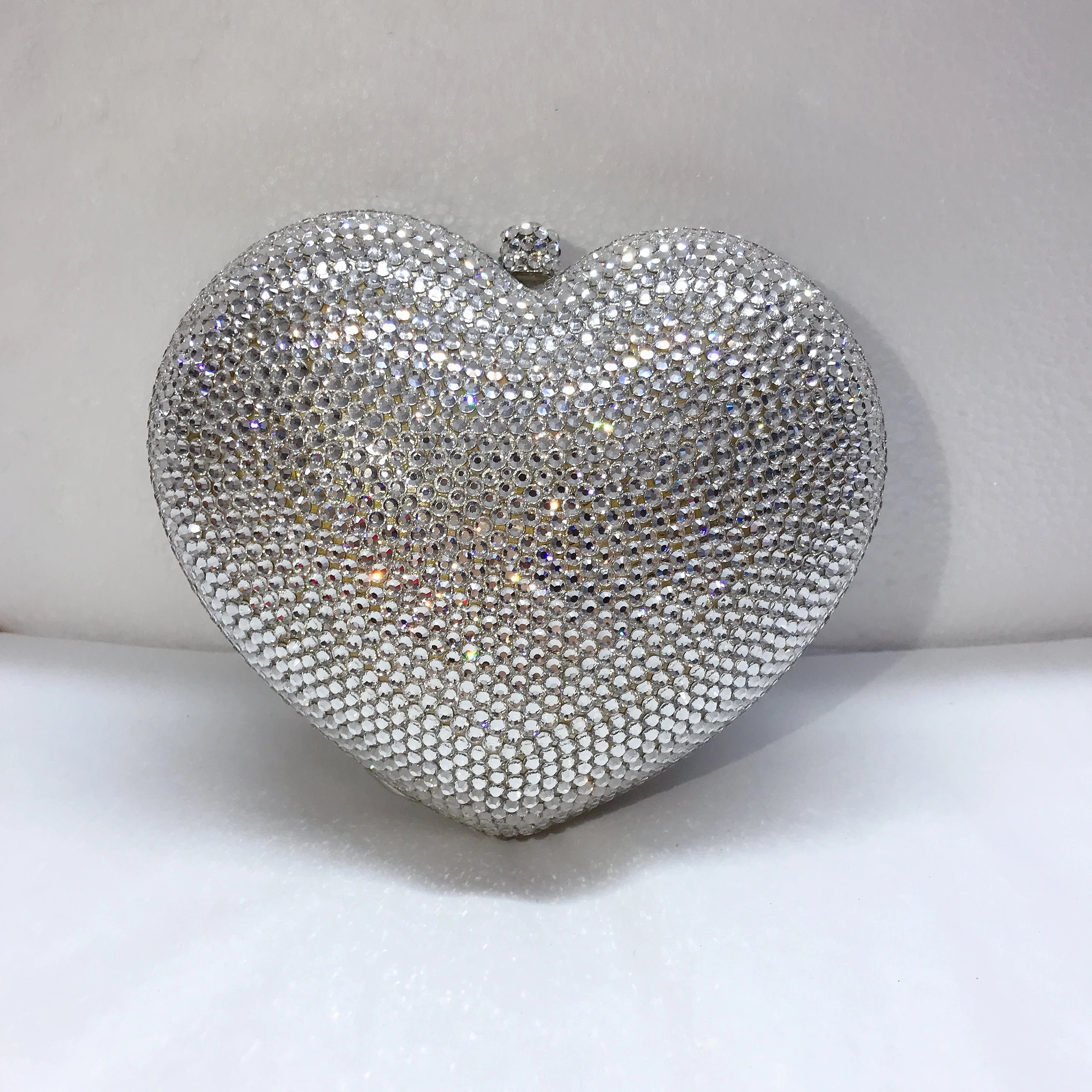 Pochette de soirée en forme de cœur Tigre avec strass pour femme, sac de mariage et fête, style luxe et élégant.