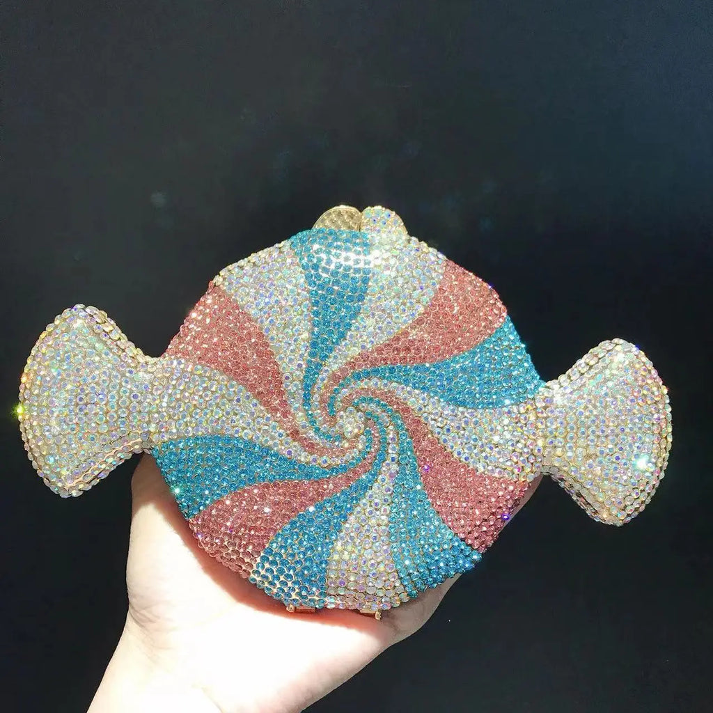 Pochette de soirée en strass et diamants, sac élégant pour mariage et fête, style luxe pour femme, marque badassmood.com