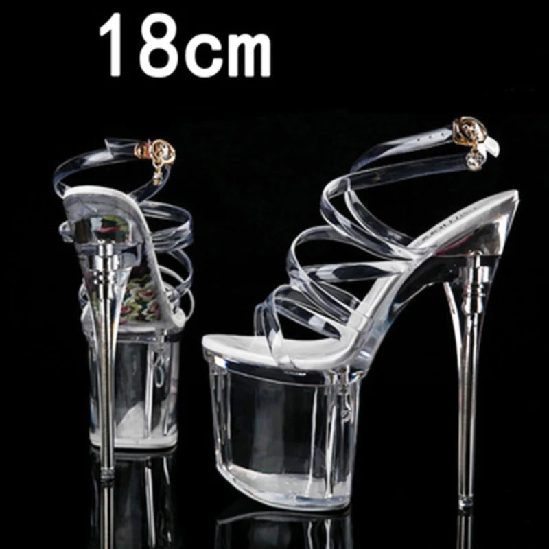 Sandales Plateformes Transparentes 20cm - Talons Hauts Sexy Soirée Club - badassmood