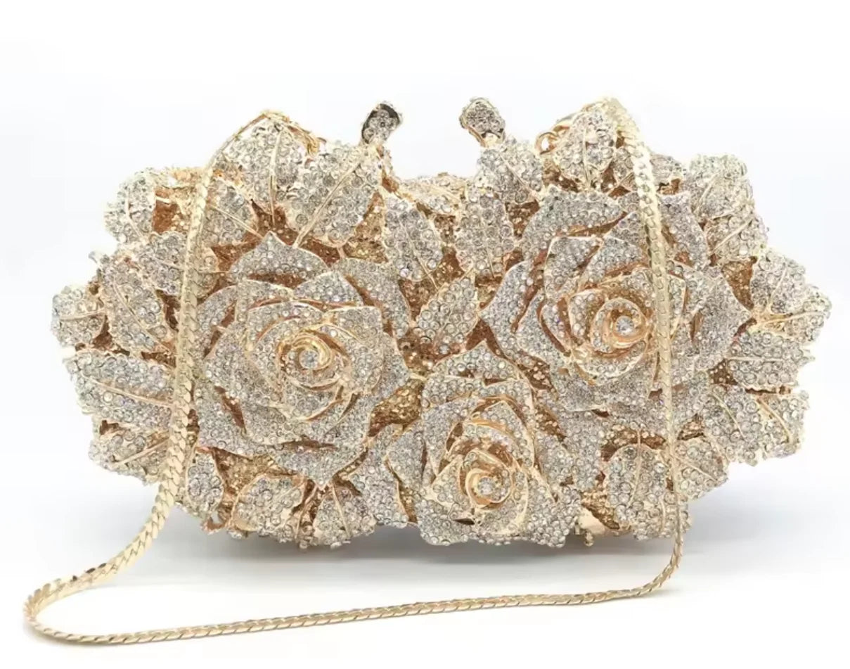 Pochette soirée cœur tigre avec strass, sac de fête luxe pour femme, élégant accessoire de mariage et occasion spéciale.