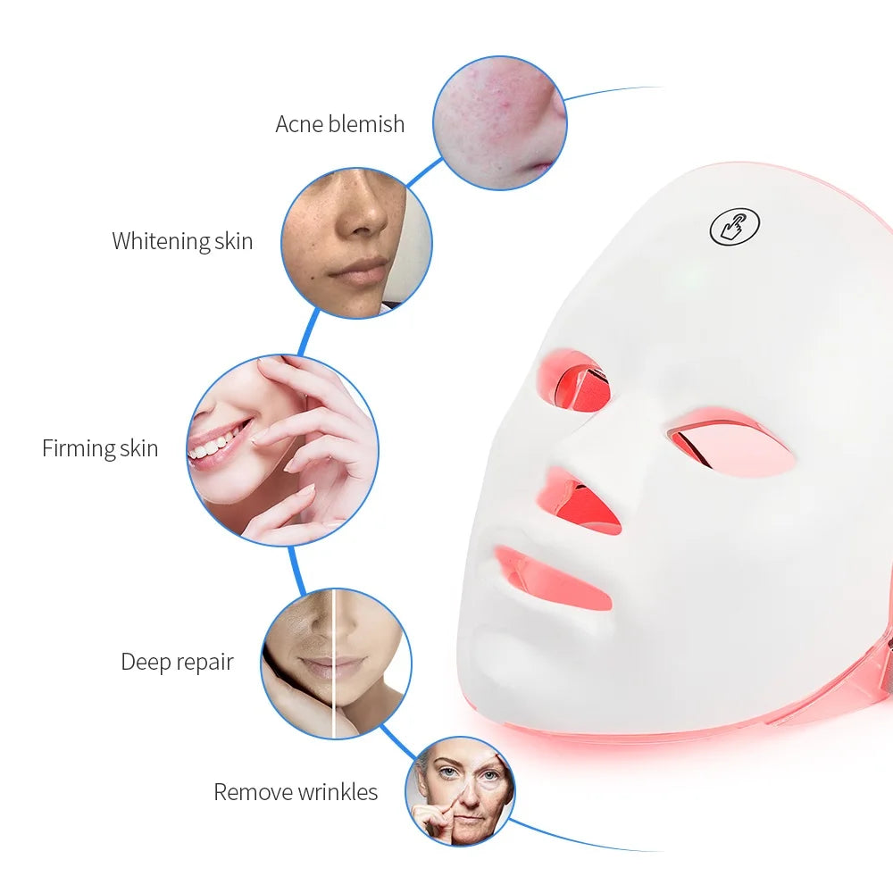 Masque LED Visage Rechargeable 7 Couleurs - Lifting & Éclaircissant - badassmood