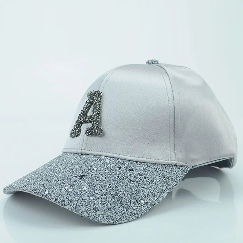 Casquette Baseball Femme Strass Paillettes - Snapback Hip Hop Été