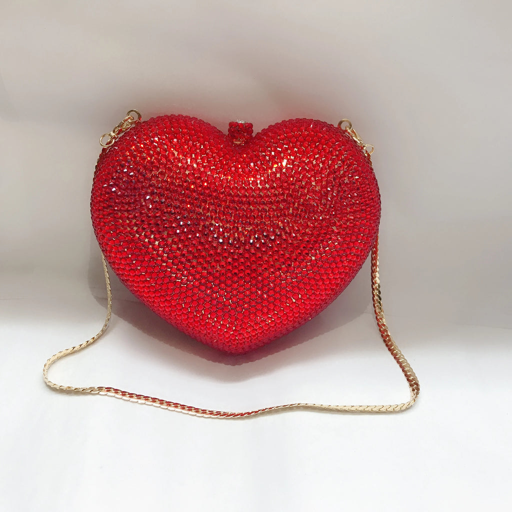 Pochette de soirée en forme de cœur tigre avec strass, sac élégant pour mariage et fête, luxe pour femme, Badassmood.com
