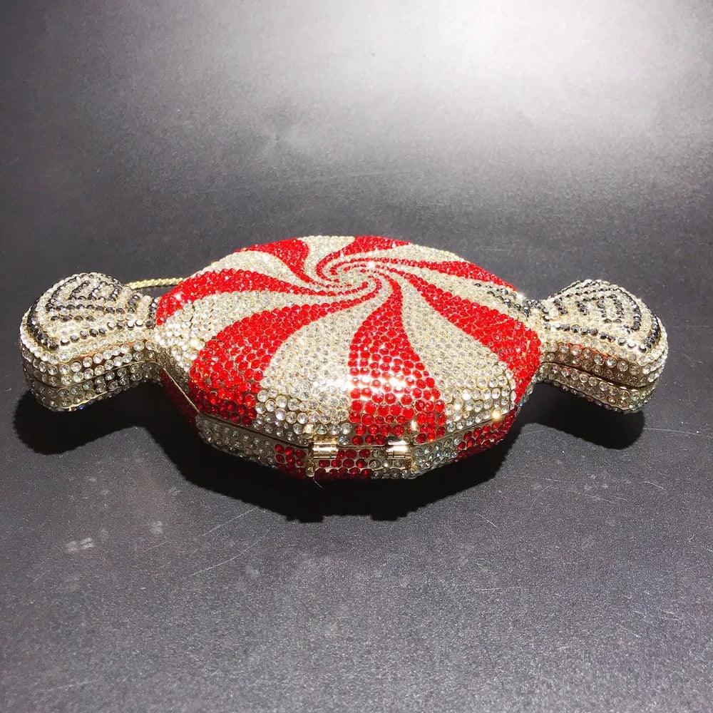 Pochette soirée en strass et diamants, sac de fête élégant pour femmes, parfait pour mariage et occasions luxueuses.