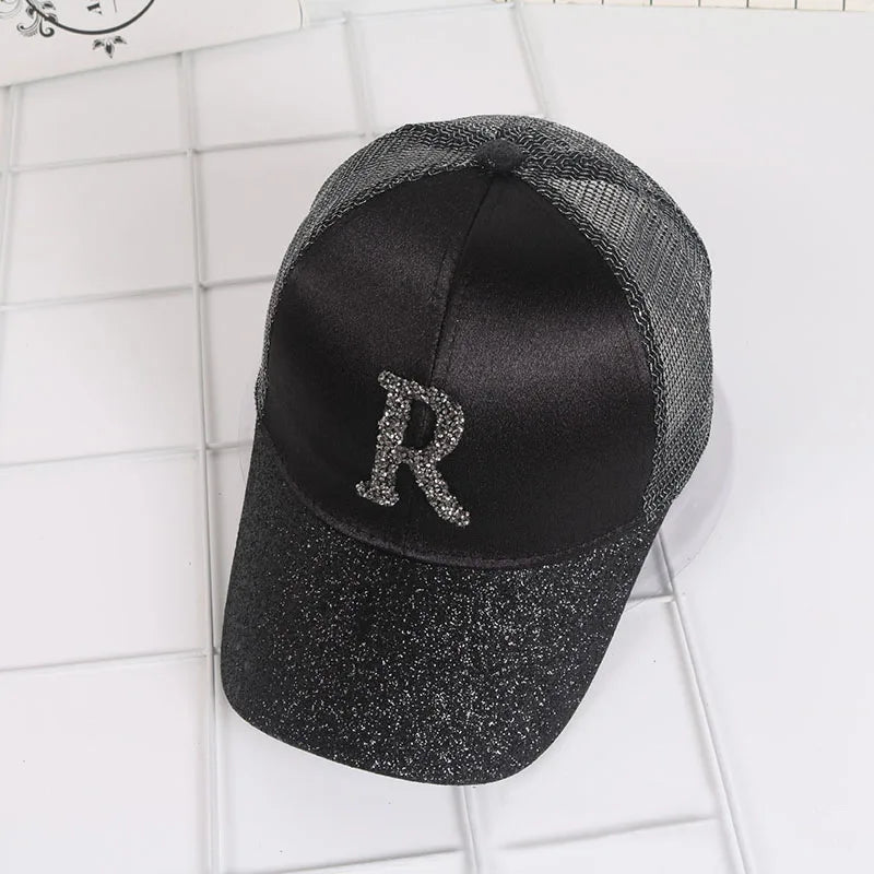 Casquette Baseball Femme Strass Paillettes - Snapback Hip Hop Été