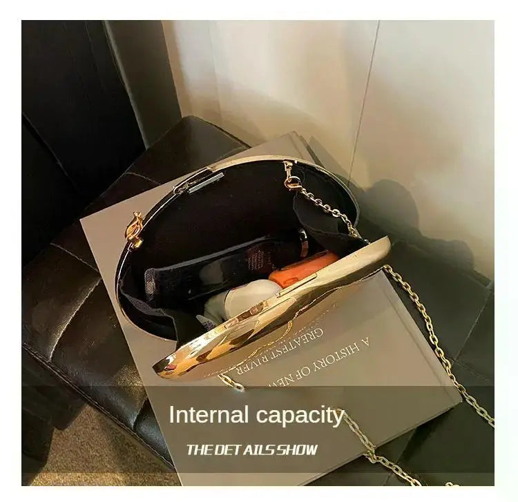 Pochette Acrylique Transparente Demi-Lune Luxe - Sac Soirée Mariage Designer Femme - badassmood