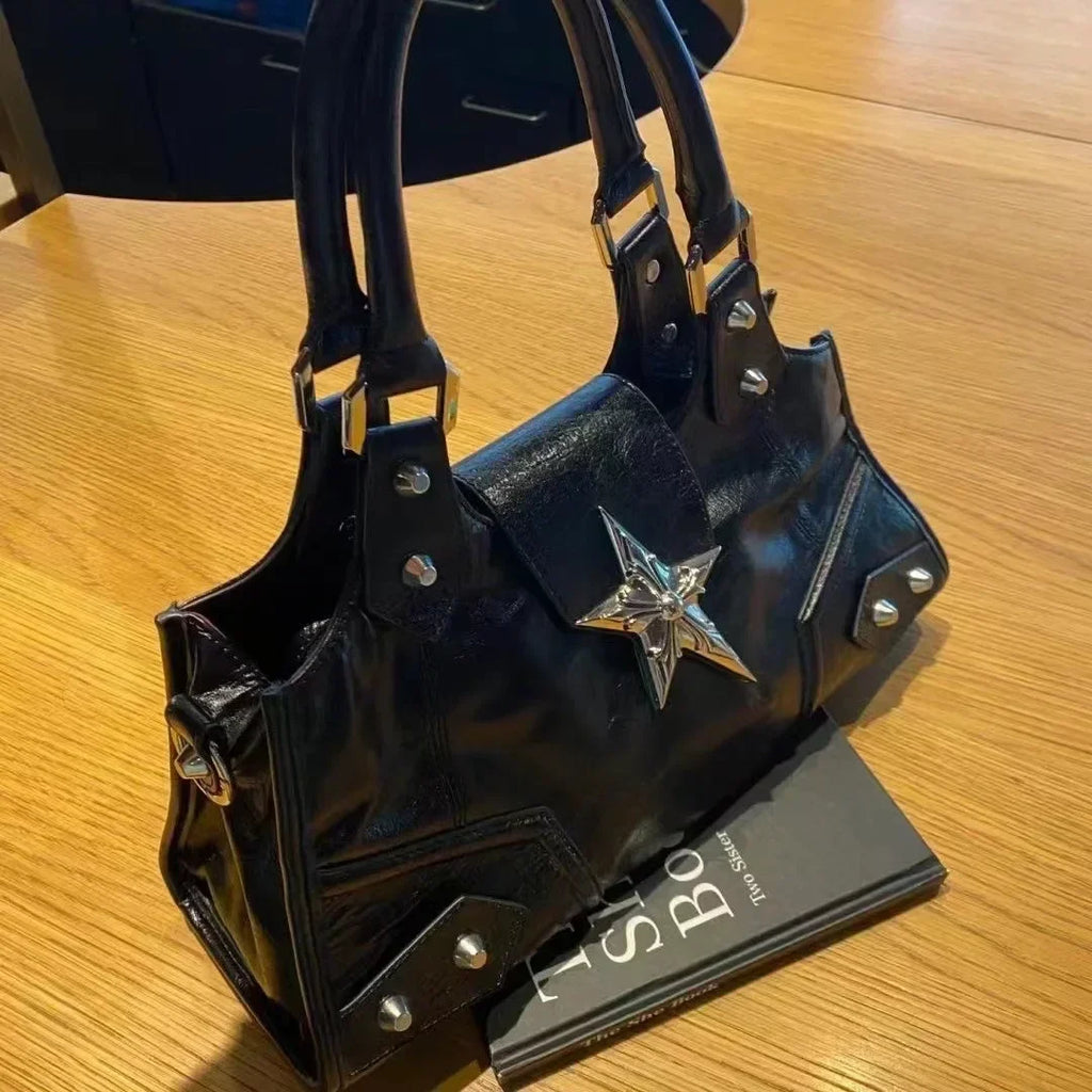Sac à Main Gothique Noir Femme - Sac Bandoulière Étoile Vintage Punk - badassmood