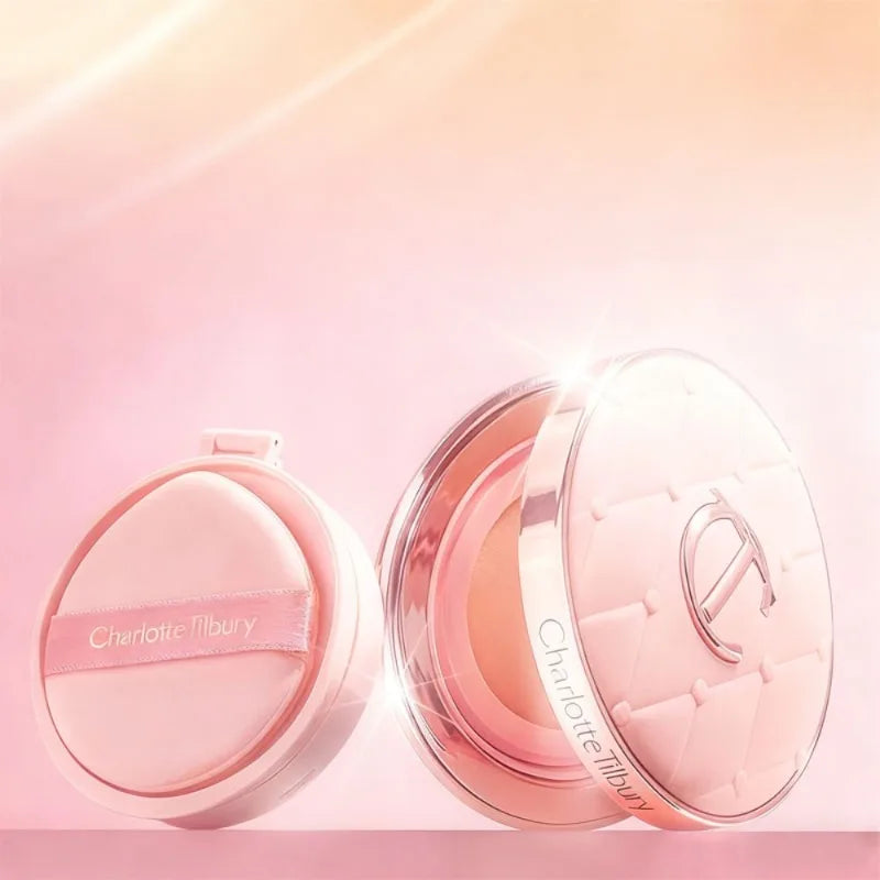 Charlotte Tilbury Shimmer Makeup Air Cushion Lightweight Moisture Oil Control Two Color Heart Shape Powder Blusher Unique Design - badassmood