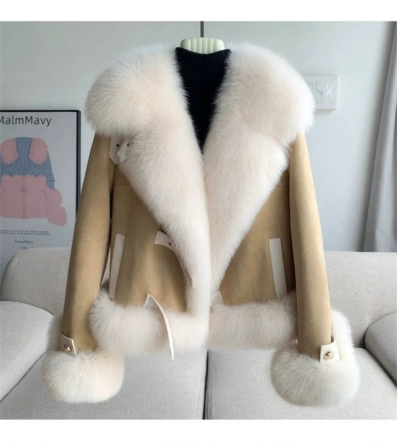 Veste Fausse Fourrure Vison Femme - Manteau Court Hiver Chaud Élégant - badassmood