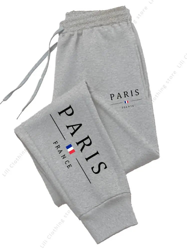 Pantalon de jogging femme Paris 2025 automne hiver, pantalon sport en fleece confortable, style décontracté, marque badassmood.com