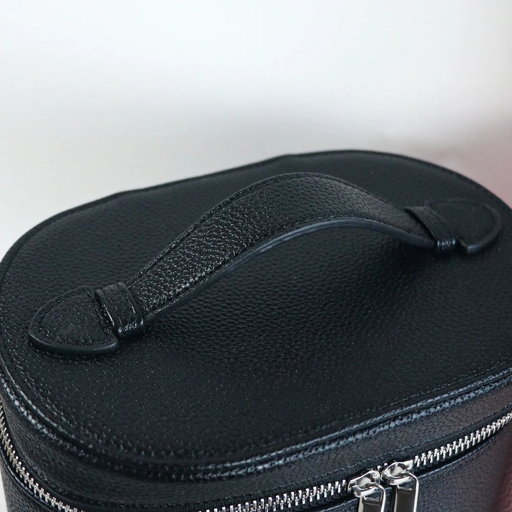 Large-capacity PU leather cosmetic box with internal storage box, customizable names and letters, travel portable cosmetic bag - badassmood