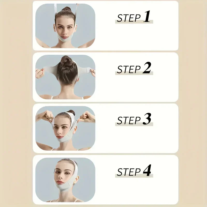 Overnight Face Lift Band with Graphene Fiber - Double Chin Reducer & Jawline Definer, Washable Reusable Beauty Strap 5 Sizes - badassmood