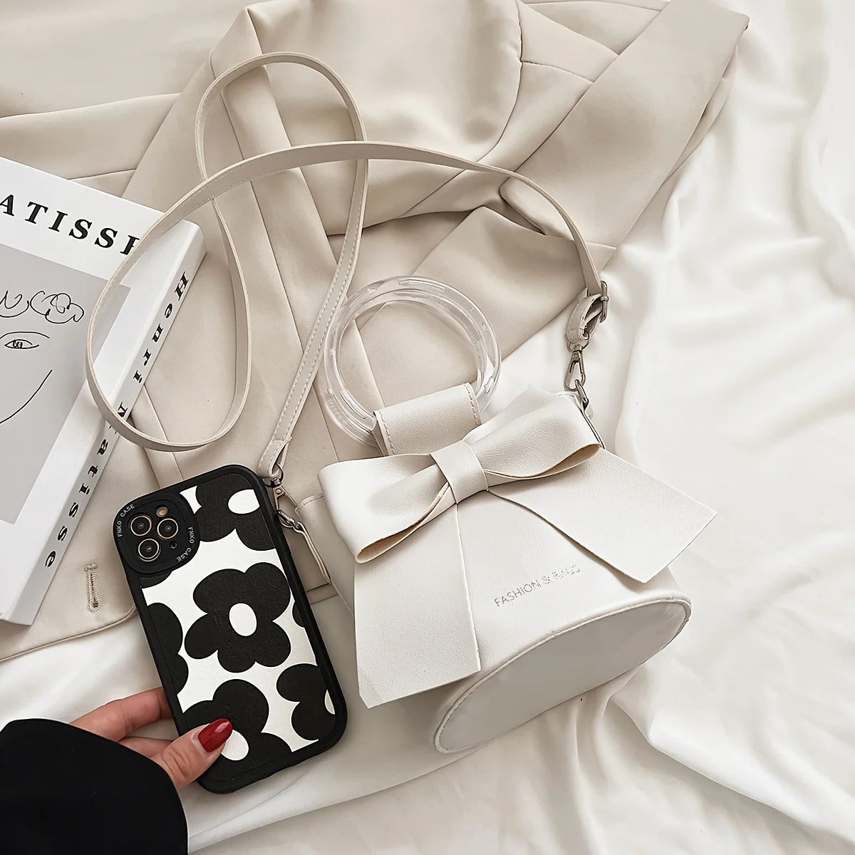 Sac Seau Femme avec Nœud Élégant - Sac Bandoulière Été Casual