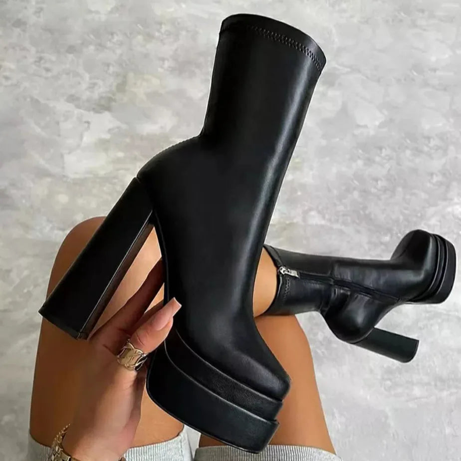 Bottes femme Talons Hauts - Bottines Cuir Luxe Fashion - badassmood