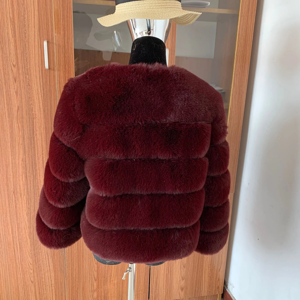 Manteau Fausse Fourrure Renard Femme - Veste Courte Luxe Fluffy Hiver - badassmood