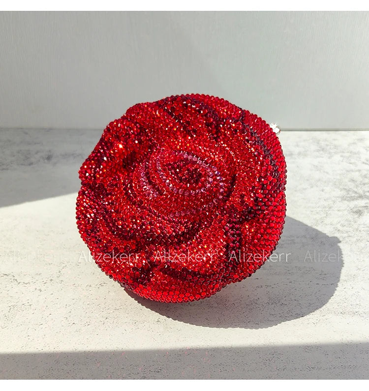 Pochette soirée rose avec cristaux et strass, sac de mariage et fête de luxe pour femme, élégance et style sophistiqué.