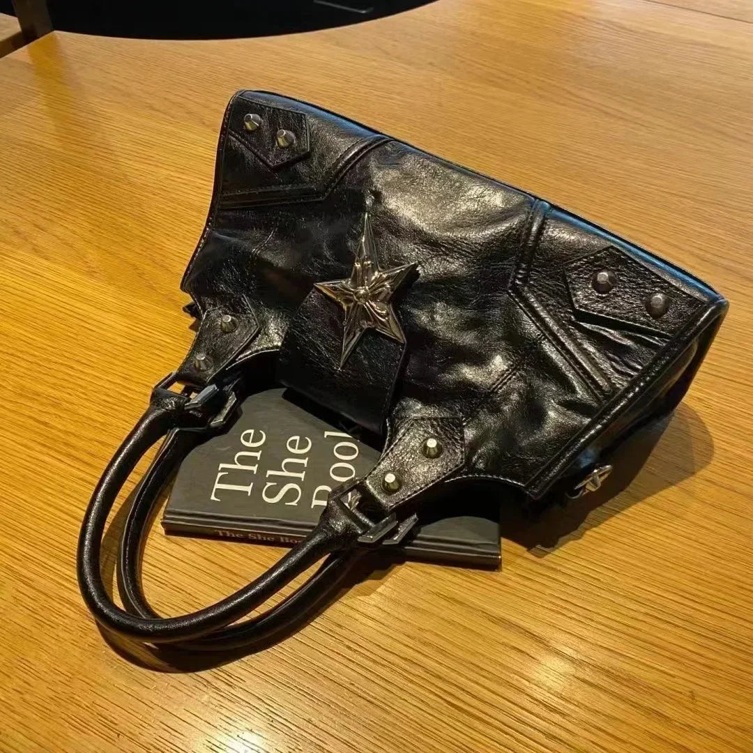 Sac à Main Gothique Noir Femme - Sac Bandoulière Étoile Vintage Punk - badassmood