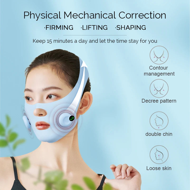 Facial EMS Lifting Machine Chin Cheek Slimming Strap Facial Shaping Massager Double Chin Removal V Line Lift Belt Skin Care Tool - badassmood