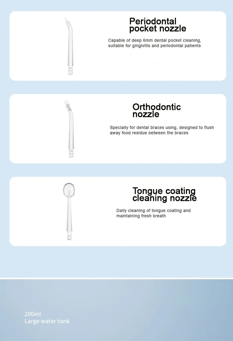 Oral Irrigator Dental Water Jet Flosser Appliance Pick Floss Dentistry Mouth Washing Machine Teeth Whitening Cleaning Tools - badassmood