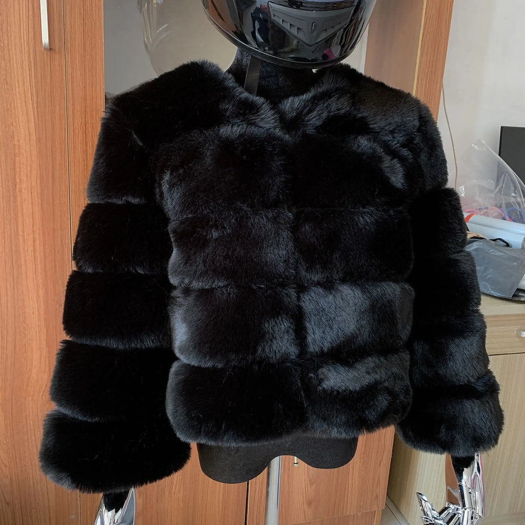 Manteau Fausse Fourrure Renard Femme - Veste Courte Luxe Fluffy Hiver - badassmood