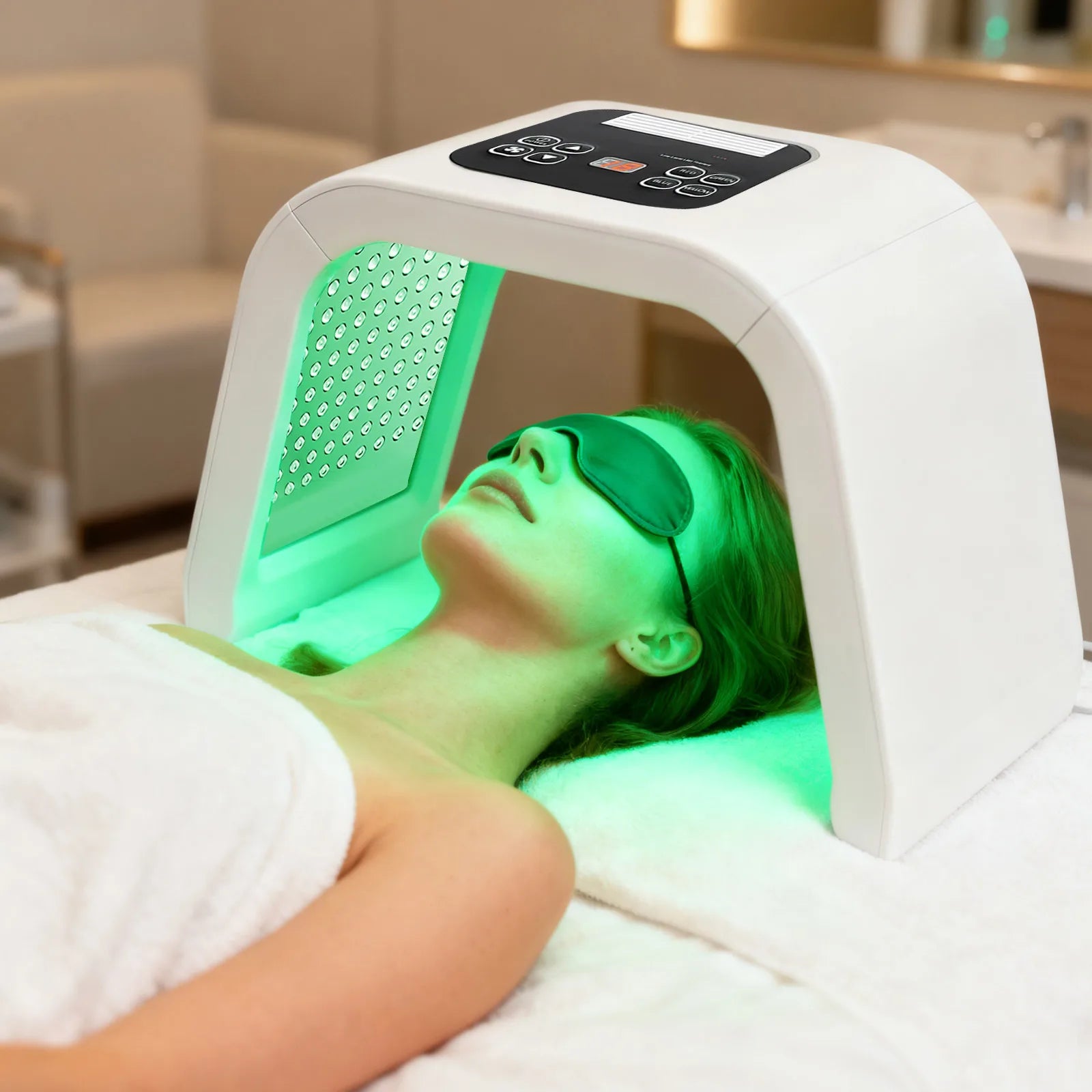 Masque LED Luminothérapie 7 Couleurs - 287 LEDs Soin Visage Rajeunissement Spa - badassmood