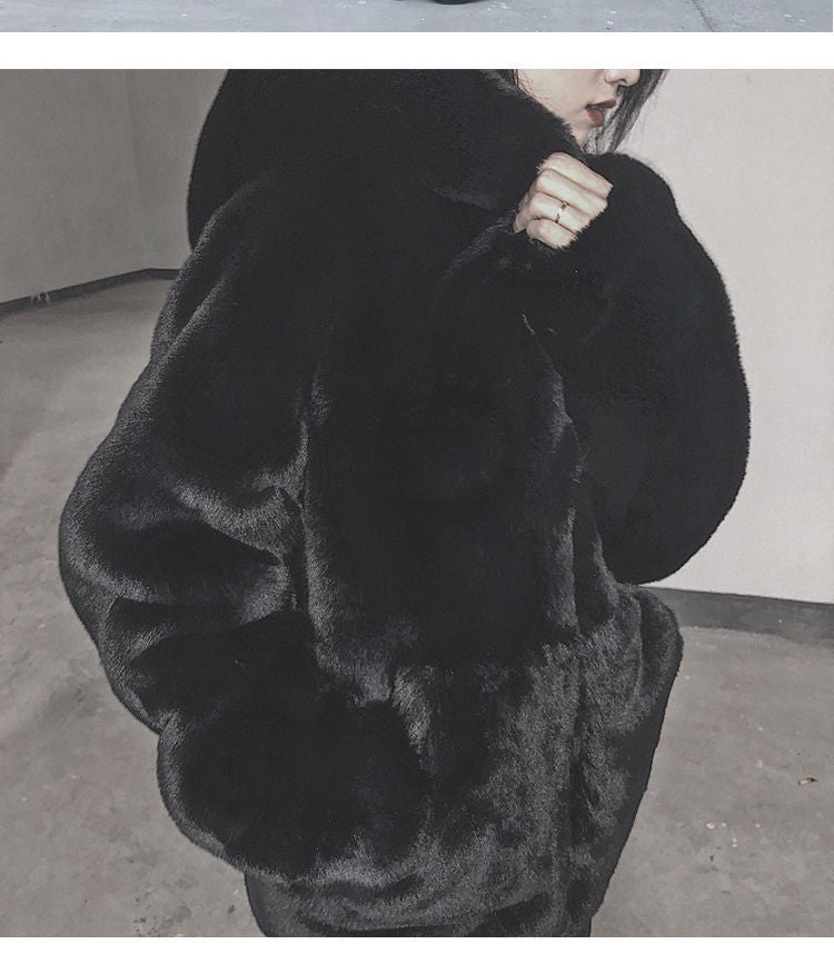 Manteau Fourrure Synthétique Femme - Veste Capuche Velours Épais Hiver - badassmood