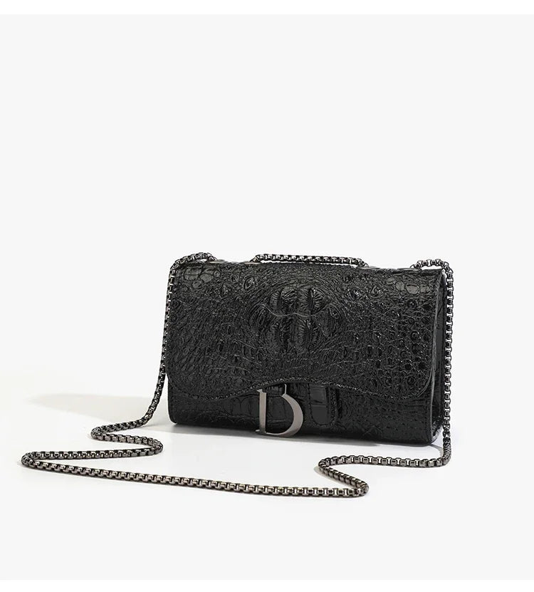 Sac à main femme en sequins avec chaînes dorées, sac bandoulière élégant et décontracté, style luxe casual.