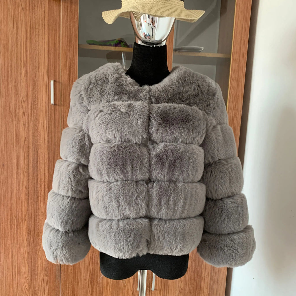 Manteau Fausse Fourrure Renard Femme - Veste Courte Luxe Fluffy Hiver - badassmood