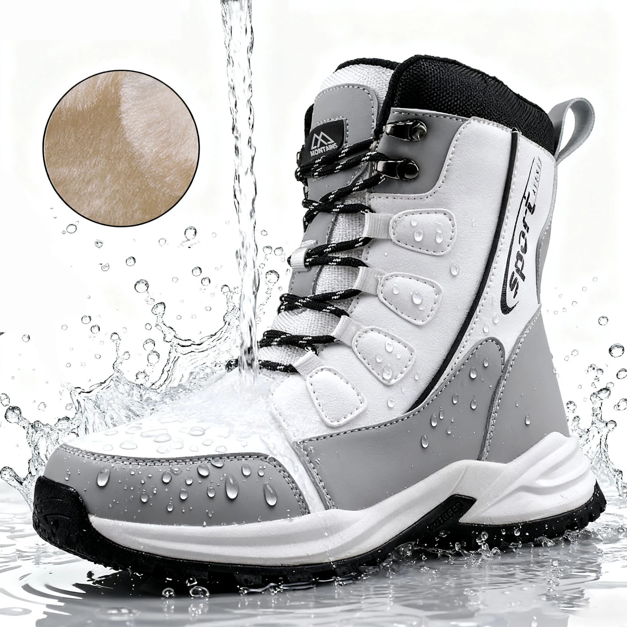 Bottes Neige Femme Imperméables Fourrées - Mi-Mollet Chaudes Légères Randonnée Hiver - badassmood