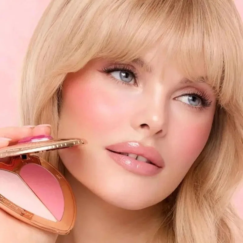 Charlotte Tilbury Shimmer Makeup Air Cushion Lightweight Moisture Oil Control Two Color Heart Shape Powder Blusher Unique Design - badassmood