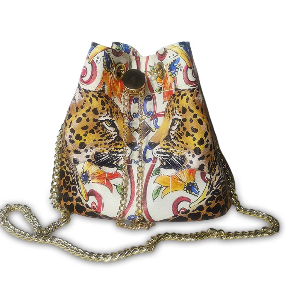 Sac à main femme grande capacité avec chaîne dorée et bandoulière, disponible en 12 coloris, sac Bucket de la marque badassmood.com.