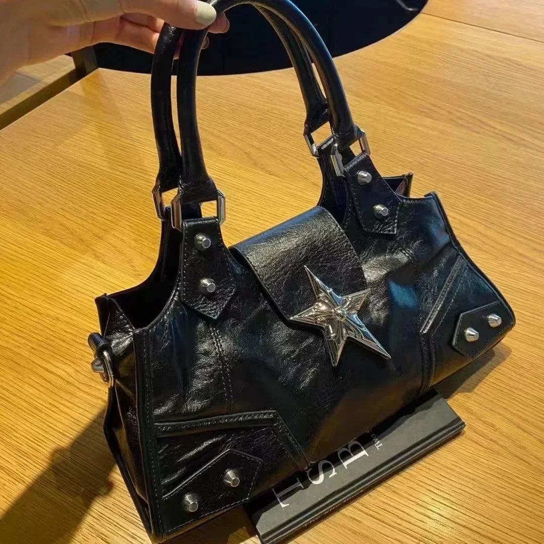 Sac à Main Gothique Noir Femme - Sac Bandoulière Étoile Vintage Punk - badassmood