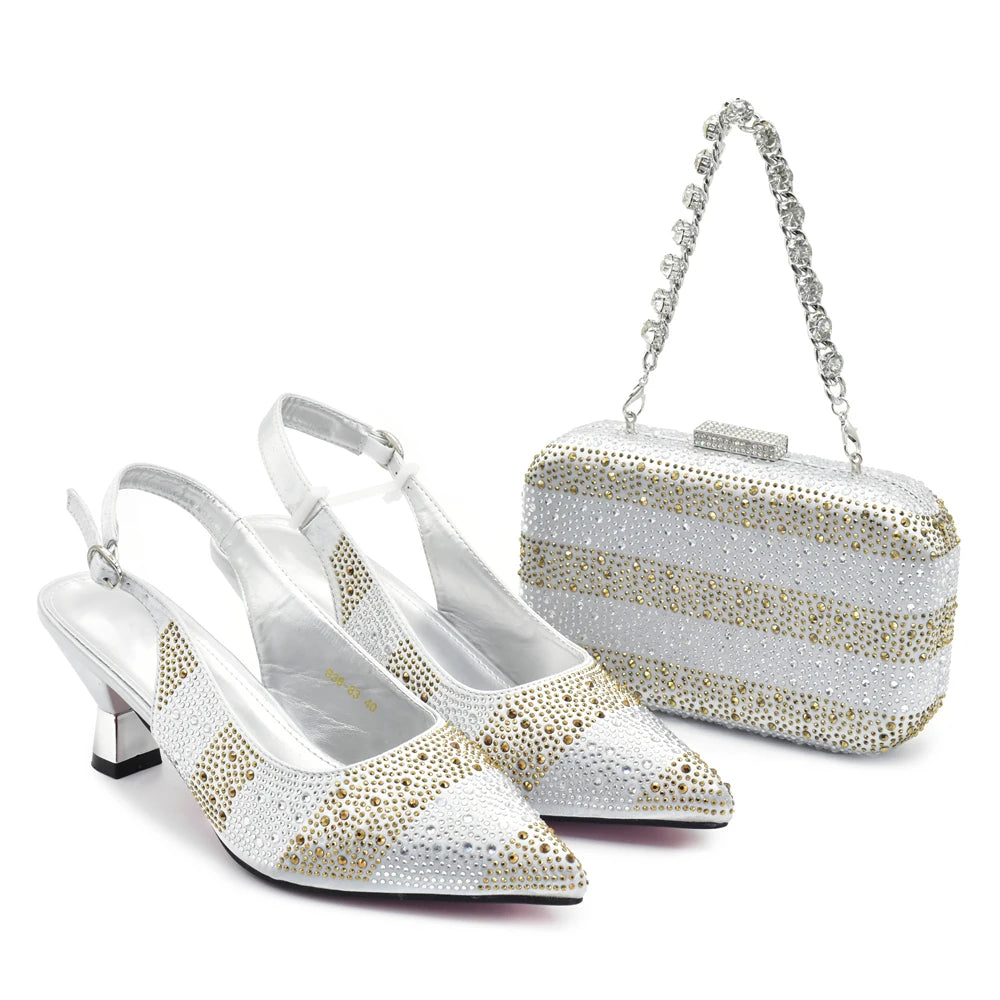 Ensemble Chaussures et Sac Italien Designer Mariage - Escarpins Luxe Femme Mariée Soirée - badassmood