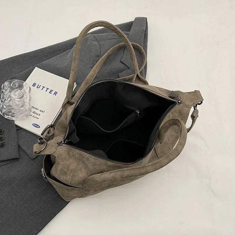 Sac à Main Rétro Femme Cuir PU - Grand Sac Bandoulière Style Coréen - badassmood