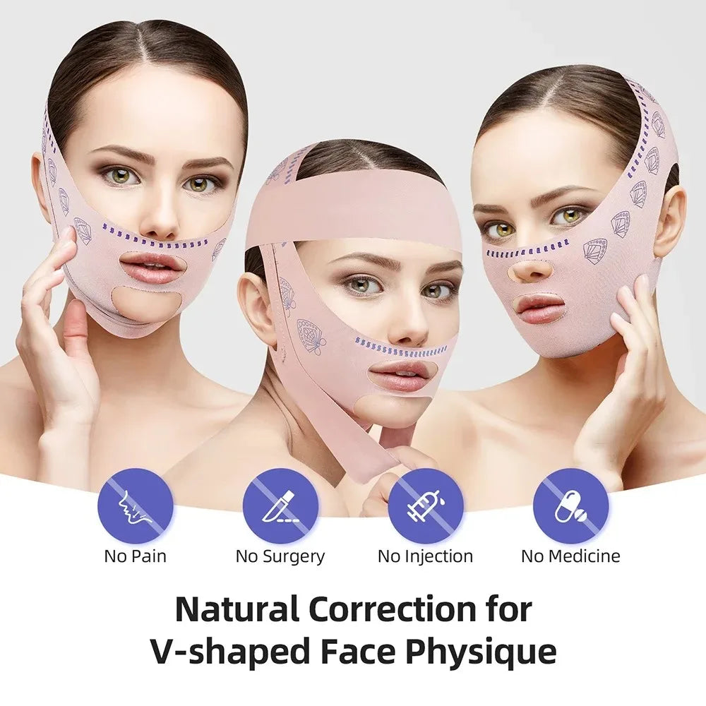 Face Slimming Bandage Women Face Lifting V Line Shaper Chin Cheek Lift Up Belt Anti Wrinkle Strap Facial Beauty Skin Care Tools - badassmood