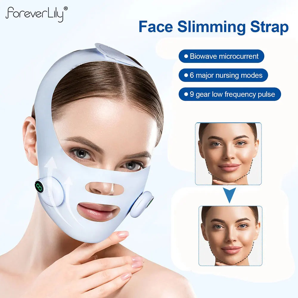 Facial EMS Lifting Machine Chin Cheek Slimming Strap Facial Shaping Massager Double Chin Removal V Line Lift Belt Skin Care Tool - badassmood