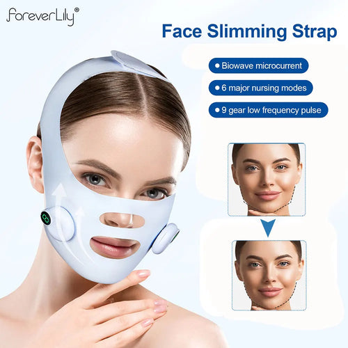 Facial EMS Lifting Machine Chin Cheek Slimming Strap Facial Shaping Massager Double Chin Removal V Line Lift Belt Skin Care Tool - badassmood