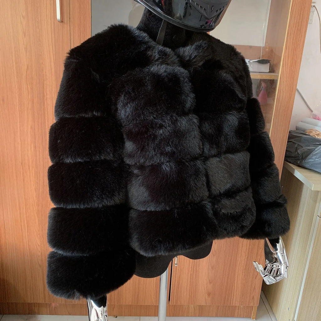 Manteau Fausse Fourrure Renard Femme - Veste Courte Luxe Fluffy Hiver - badassmood
