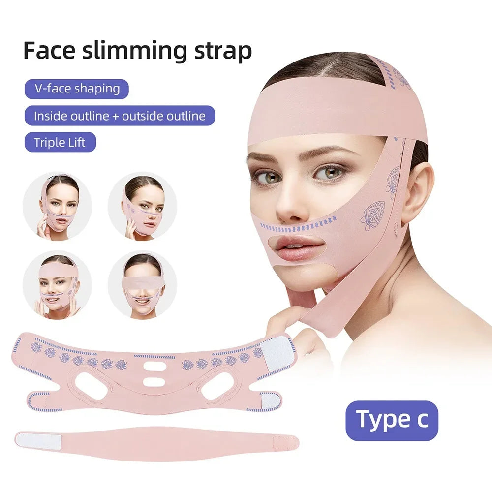 Face Slimming Bandage Women Face Lifting V Line Shaper Chin Cheek Lift Up Belt Anti Wrinkle Strap Facial Beauty Skin Care Tools - badassmood