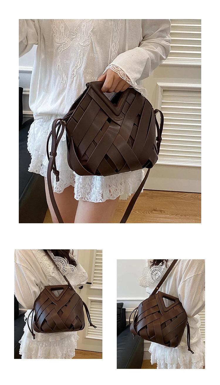 Sac Panier Ajouré Crossbody 2025 - Design Niche Grande Capacité Épaule Femme - badassmood