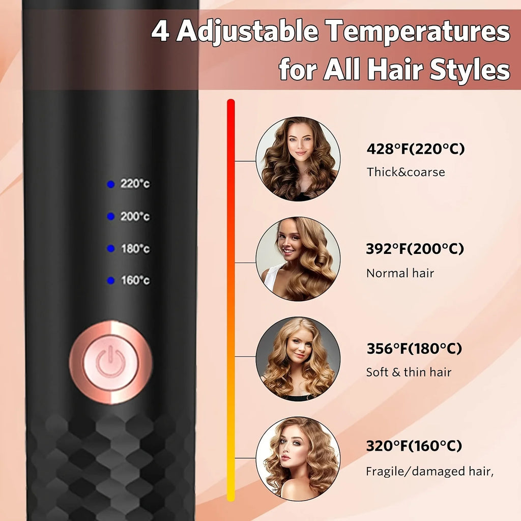 Automatic Hair Curler Auto Hair Curling Iron Ceramic Rotating Air Curler Air Spin Wand Styler Curl Machine Magic Hair Curler - badassmood