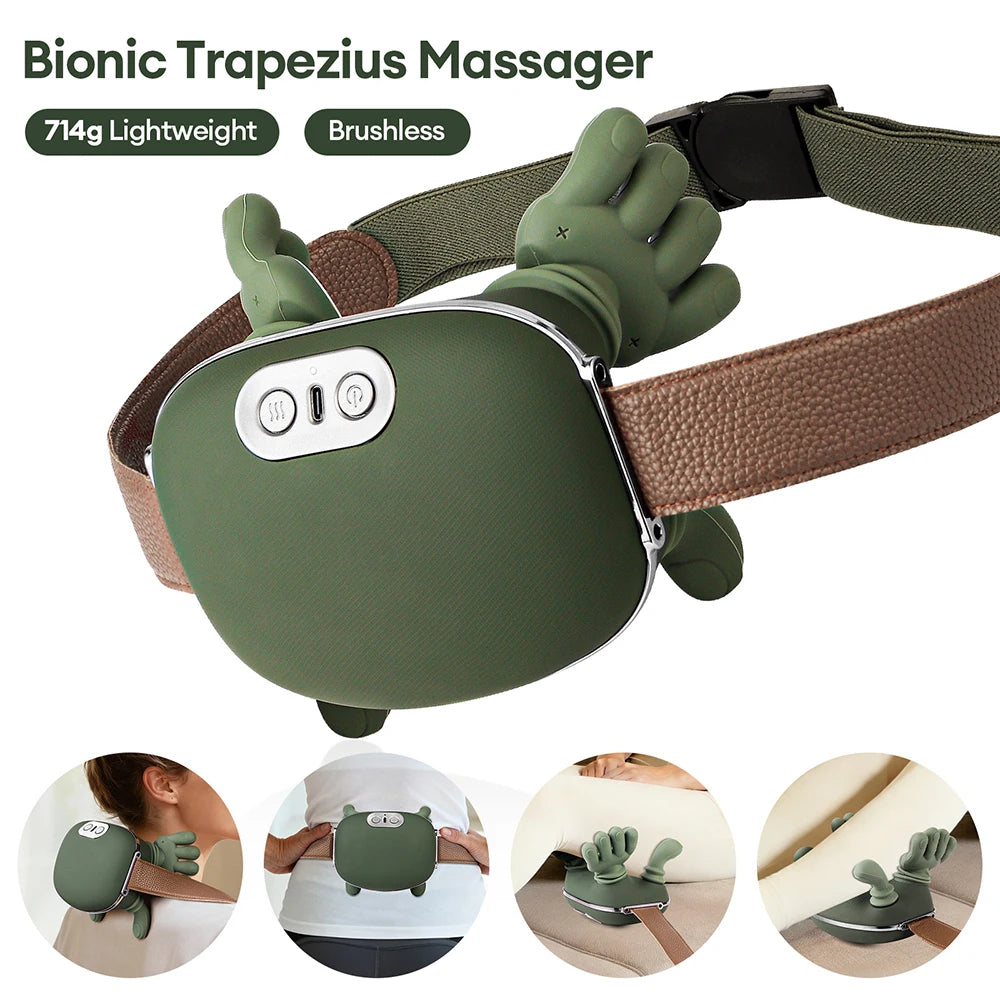 Masseur cervical 4D Bionique sans fil pour soulager nuque et épaules, dispositif de bien-être et santé.